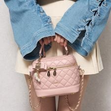 【dazzlin/ダズリン】キルティング リボンチャーム付バニティ