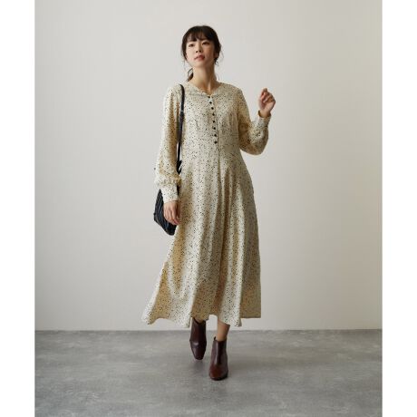 ドット柄 後ろウエストゴム仕様 ロングワンピース フレールドゥカリーナ Fleur De Kalina ファッション通販 マルイウェブチャネル