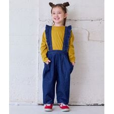 【COTTON from U.S.A】デニム3wayフリルサロペット