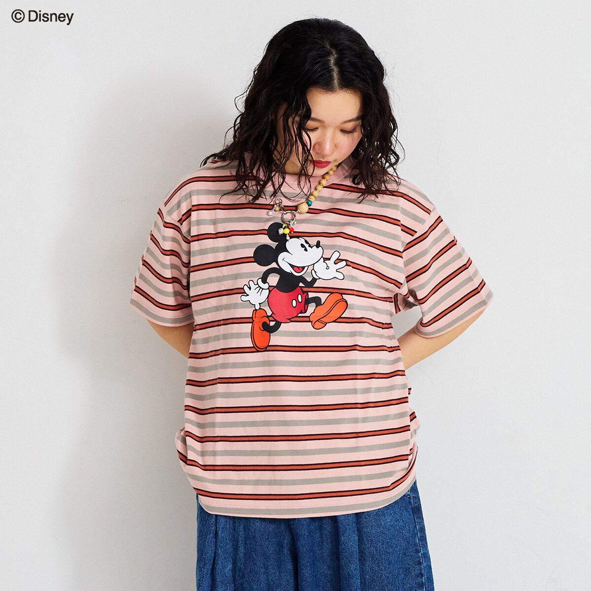 Disney】ミッキーマウス/マルチボーダーTシャツ/おとな | マーキーズ