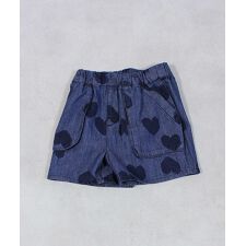 heartデニムマチ付きポケットショートパンツ