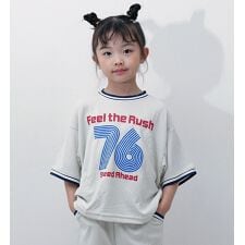 ラインリブTシャツ/セットアップ可能