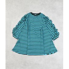 マーキーズ(MARKEY'S)のフリルスリーブボーダーワンピース