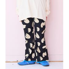 総柄ワッフルパイピングフレア－パンツ/おとな