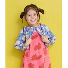 総柄ワッフルボリュームスリーブボレロ