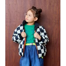 【マシンウォッシャブル】リバーシブル総柄スタンドカラーブルゾン