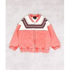 雪柄フルジップスウェット