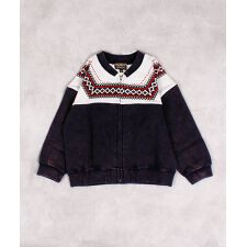 雪柄フルジップスウェット