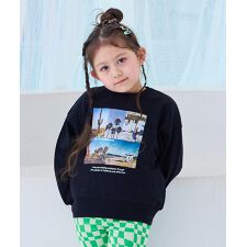 ビッグシルエットフォトプリントトレ－ナ－