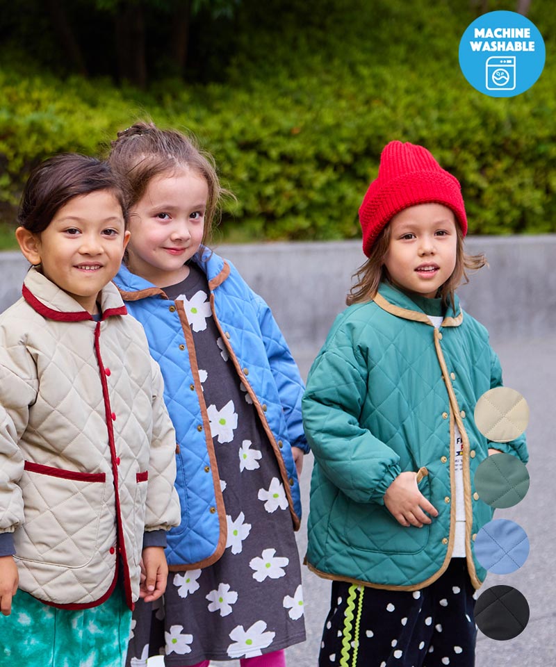 マシンウォッシャブル】ショールカラーダイヤキルトジャケット