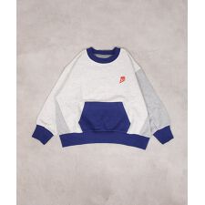 スウェード裏毛切り替えトレーナー