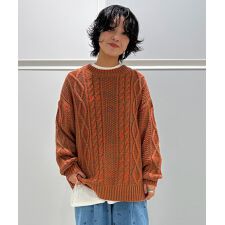 ミックスニットアランセーター/おとな