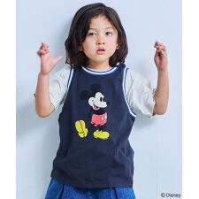 【Disney】ミッキーマウス/ラインリブタンクトップ