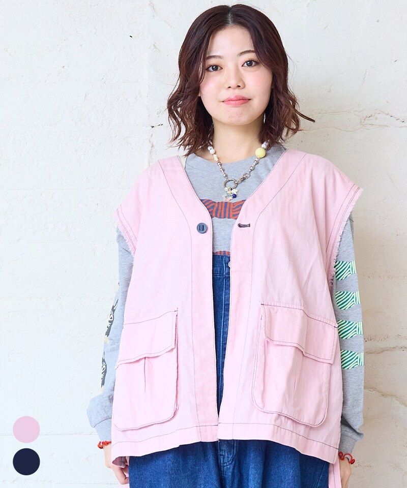 ヘリンボンツイルミリタリーベスト/おとな | マーキーズ(MARKEY'S