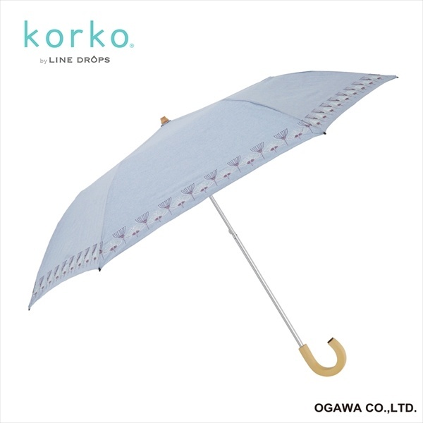 korko 晴雨兼用刺繍日傘 手開き2段折りたたみ傘 UVカット90％以上 シリコンの滑止め 【サイズ交換ＯＫ】 85%OFF コルコ 撥水