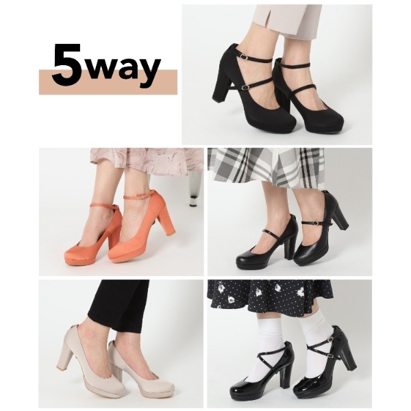 5WAYチャンキーヒール厚底パンプス | エスペランサ(ESPERANZA