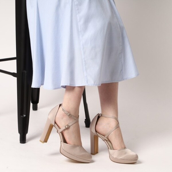 ESPERANZA / エスペランサ 厚底キラキラダブルストラップパンプス