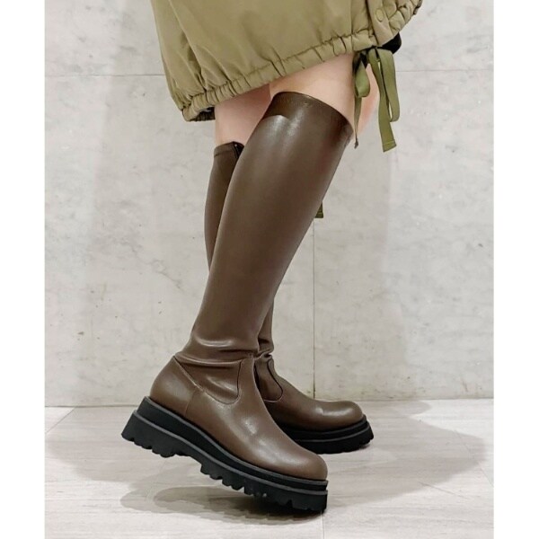 厚底トラックソールロングブーツ レイン対応 | エスペランサ