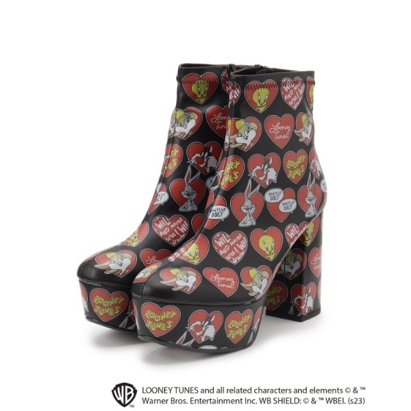 厚底ラク盛りヒールショートブーツ《LOONEY TUNES》