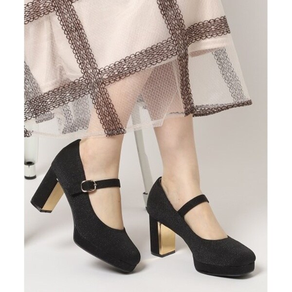 スクエアトゥダブルストラップ厚底パンプス | エスペランサ(ESPERANZA
