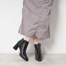 ブロックヒールショートブーツ