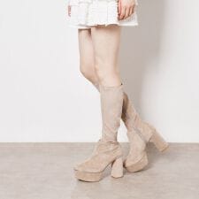 【ラク盛り／ロングブーツ】リピーター続出／脚長美脚 ゴールドラインロング細ブーツ