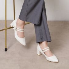 Wストラップパンプス