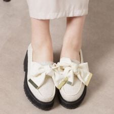 リボン厚底ローファー レイン対応