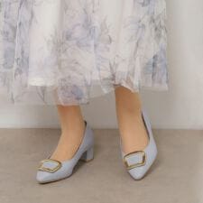 スクエアバックルパンプス