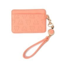 リール付き パスケース 型押しロゴ