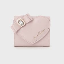 ハートリボンモチーフ３つ折り財布