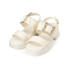 バックル付きギャザーサンダル