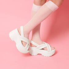 厚底クロスサンダル パデットサンダル