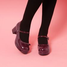 リボン付きストラップパンプス