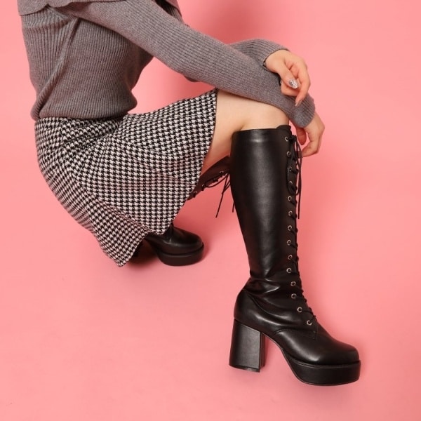 厚底 トリプルソールストレッチ ロングブーツ | Shoes in Closet