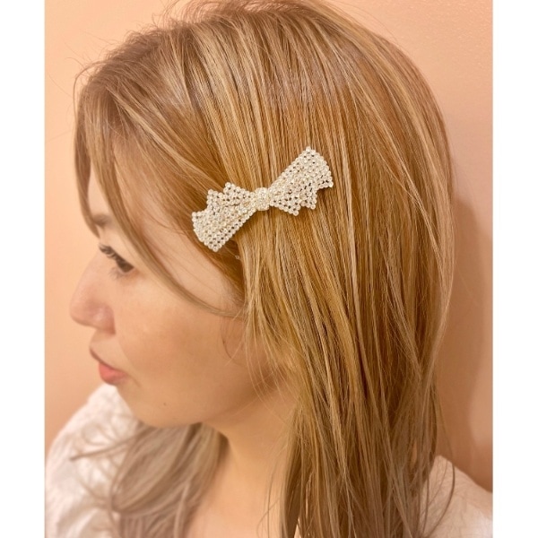 リボンキラキラミニヘアクリップ | グランドエッジ(Grandedge