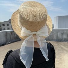 カンカン帽オーガンジーリボン