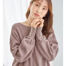 アロッタ(alotta)のパール調ボタン付ミラノリブニット