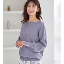 アロッタ(alotta)のパール調ボタン付ミラノリブニット