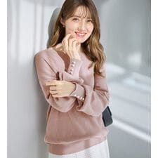 綿１００％のやさしい着心地　ゆったり袖パールトップス