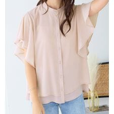 アロッタ(alotta)の楊柳シフォンバンドカラーブラウス