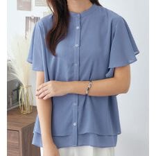 アロッタ(alotta)の楊柳シフォンバンドカラーブラウス