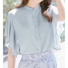 アロッタ(alotta)の楊柳シフォンバンドカラーブラウス