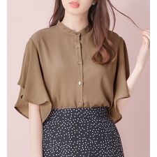 アロッタ(alotta)の楊柳シフォンバンドカラーブラウス