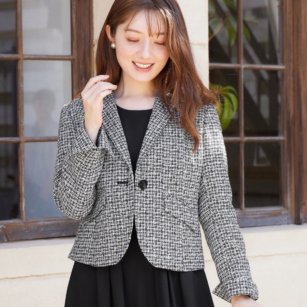 100 ％品質保証 LADYMADE ツイードジャケットブラックレディーメイド卒業式入学式 ジャケット・アウター