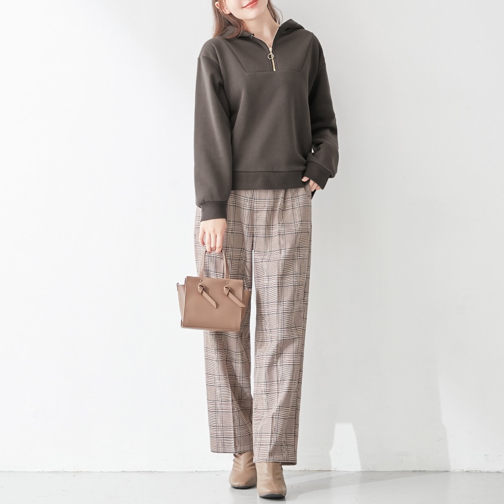 裏起毛ハーフジップパーカー