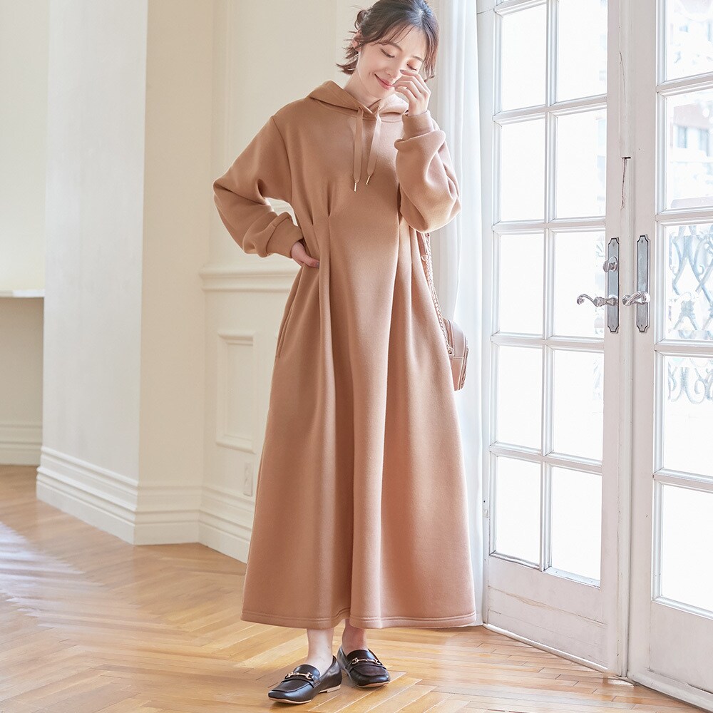 あったかふわふわ裏起毛ウエストタックワンピース | アロッタ(alotta