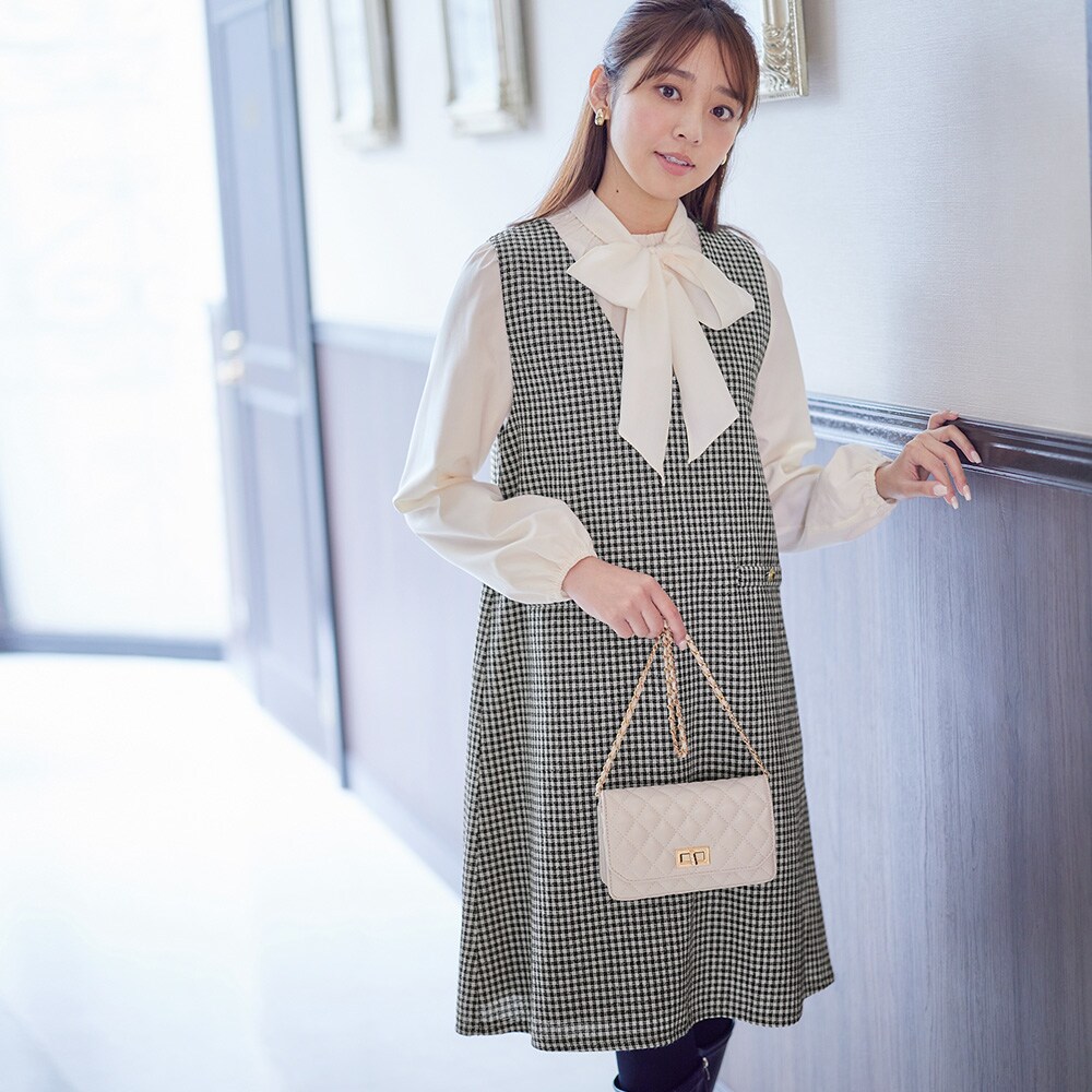 ダイアグラム グレースコンチネンタル ラメツイードジャンパースカート