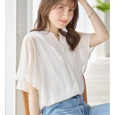 【接触冷感】インナー付ピンタックデザインブラウス【イエベ・ブルべ】 | アロッタ