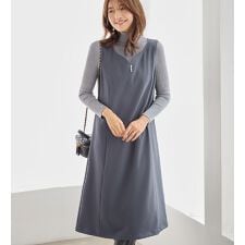 【ミドル丈】パール付ジャンパースカート